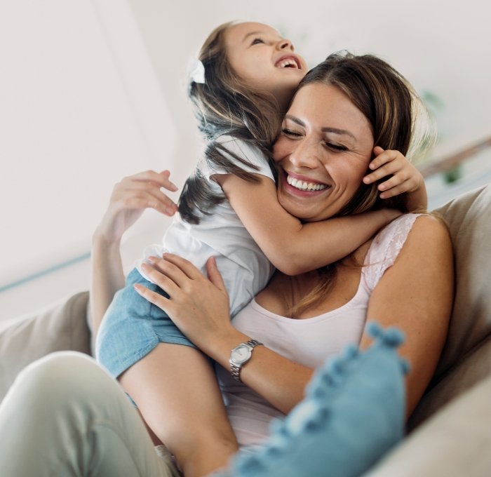 Mother and daughter with healthy smiles thanks to family dentistry in York