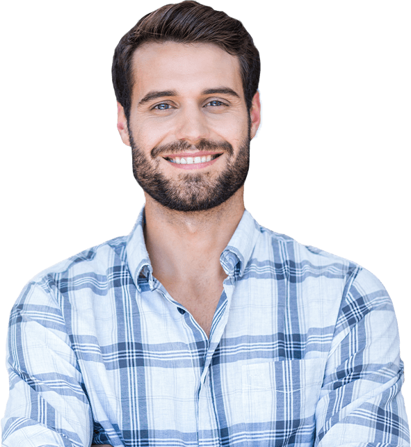 Portrait of man with tooth-colored fillings in York